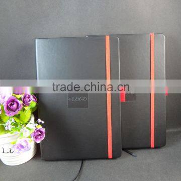 high quality A5 black thermo pu notebook with red elastic band                        
                                                Quality Choice
