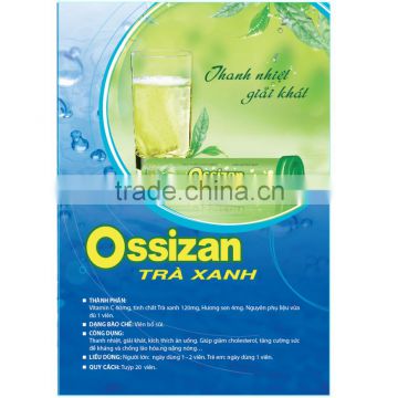 Effervescent tablet tubes OSSIZAN GREEN TEA