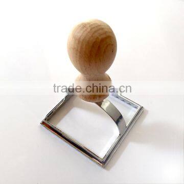 Aluminum Square Shape Cookie Cutter with wooden handle