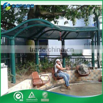 2015 Hot Sale High Quality hot-dipped galvanized steel & PC sheet Friendly And Waterproof Wpc Pergola