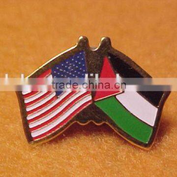 Low price and high quality PALESTINE US FLAG PIN ----- DH 17087