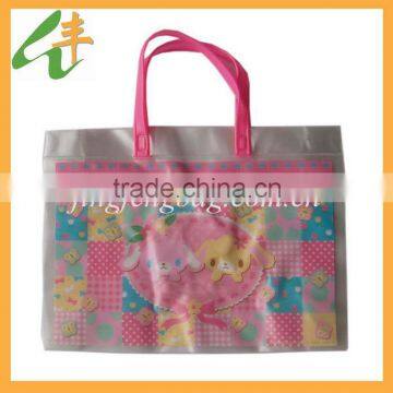 Cute girl's colorful printed vinyl pvc shopping bag