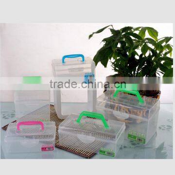 Plastic easy lock storage box transparent tool case