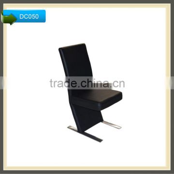 high back leather metal chair curved dining chair