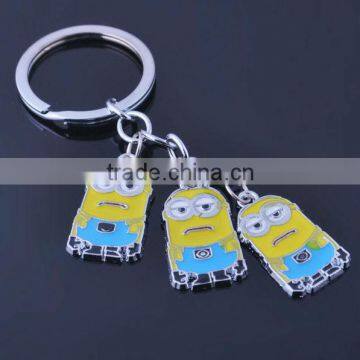 The new cartoon characters despicable me laser printing metal lover keychain