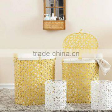 High Quality S/3 Round Iron Laundry Hamper
