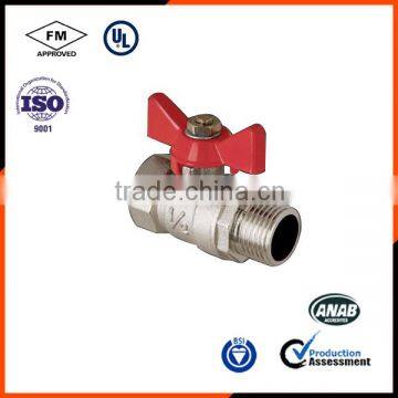 1/2" TEE Handle Male&Female brass ball valve