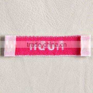 Garment Woven Label Main Label With White Background and Pink Fonts photo-2
