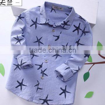 Factory wholesale chilren shirts custom fancy cotton boys oxford shirts