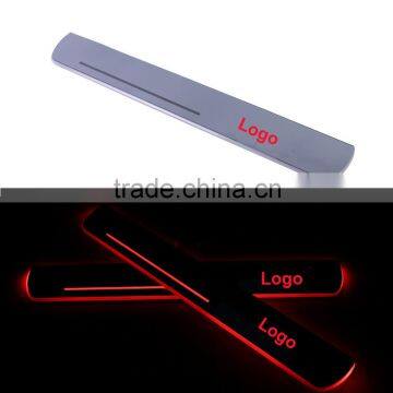 1 Pair Car LED Flash Door Sills Moving Scuff Plate Light Panel Front Door For Peugeot 4008 2012 2013 2014 2015 2016