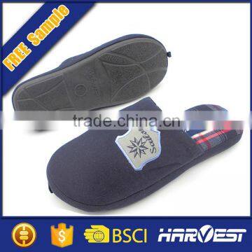 Embroidered Cotton Fabric Luxury Indoor Winter Slippers, Emboss Cotton Hotel Slipper photo-5