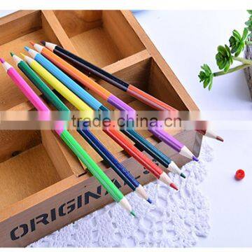 Novelty 6pcs /set color pencil natural wood drawing pencil school stationery sets promotional grift