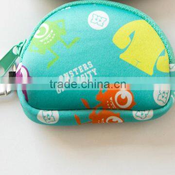 2015 High quality colorful printing coin bag,neoprene cute bag for girls magetic neoprene purse bag