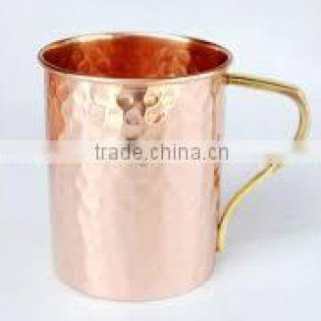 Moscow Mule Hammered Copper Barrel Mugs with Brass Handle, Solid Copper Beer Mugs, Moscow Mule Copper Drinking Mugs