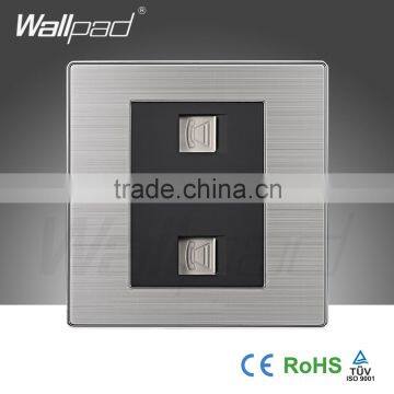 2015 China Hot Sale Wholesaler Wallpad Luxury Wall Light Switch Panel Telephone Double TEL Socket