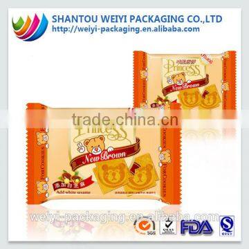 custom printed food grade waterproof plastic small packaging biscuit bag