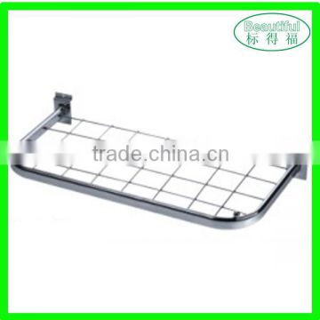 Supermarket metal slatwall mesh display shelf