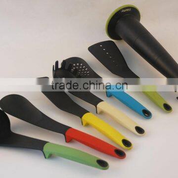 KU02102 Hot sale 6PS Colorful food grade heat resistant grooving Turner silicon kitchenware