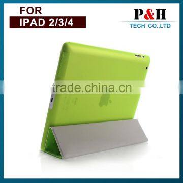 Smart cover leather four folding case for ipad air