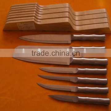 Stainless Steel Knife Set -8Pcs With Wooden Block