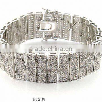 7 inch plated rhodium bracelets