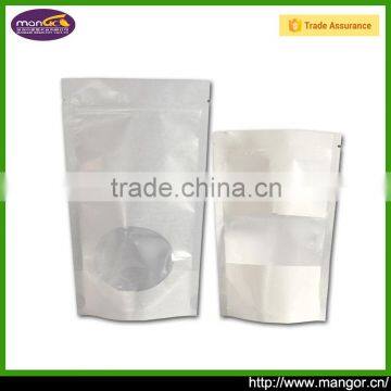 Free Sample Packing Food Safe ISO9001:2008 Without Printing White Or Brown Bag Kraft Paper White With Clear Window