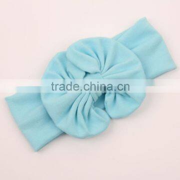 Fancy baby girl cotton elastic headband cheap kids wide knot tube headband with bow