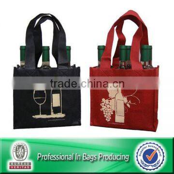 Lead Free Non Woven Custom 6 Bottle Pack Liquor Gift Bag