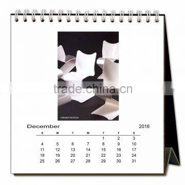 New desigh 2016 custom size high quaity desk wall calender made in beijing