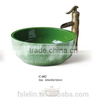 LELIN hand paint ceramic art basin bathroom basin LC042