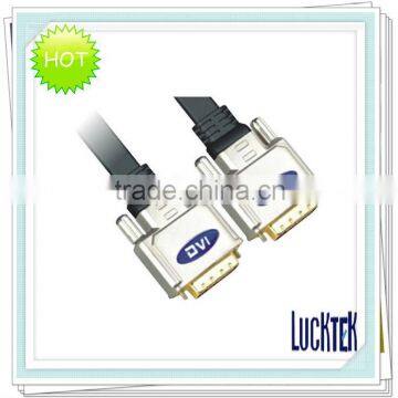 gold / nickel plated DVI-D(24+1) plug to DVI-D(24+1) flat cable