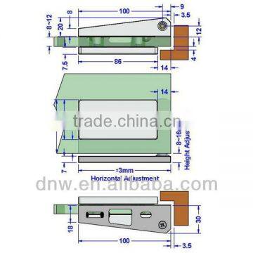 Frameless Glass Door Aluminum Offset Pivot Hinge photo-2