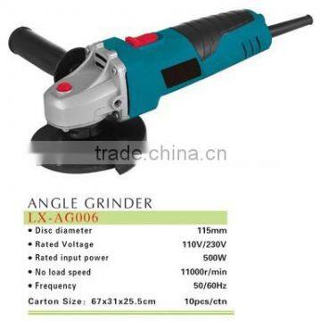 popular high quality 4.5" 115mm 500w electric angle grinder AG006