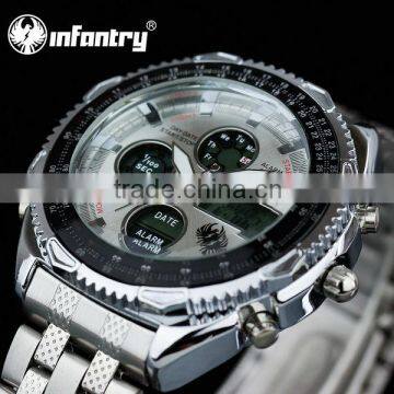 INFANTRY Fashion White Dial Digital Quartz Stainless Chronograph Watch photo-2