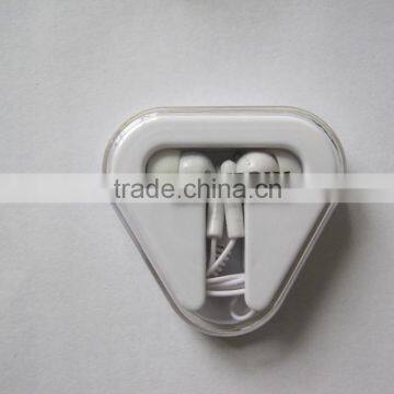 promotion plastic triangle Ear Buds In Case