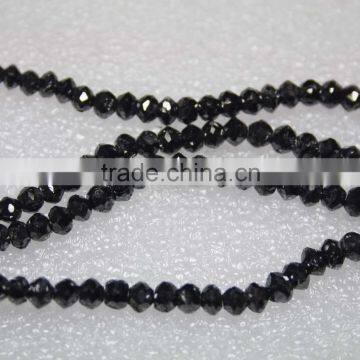 AA+ Black Diamond Faceted Rondell