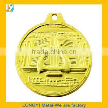 Cheap and customized metal medal with ribbons, 3D music medal