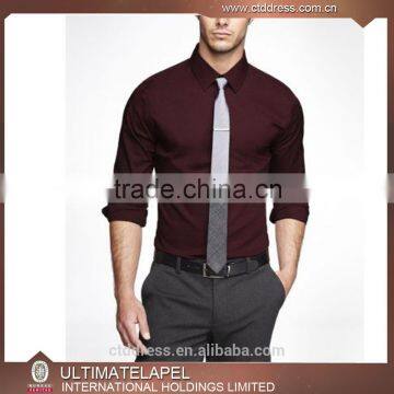 Wholesale new style custom made red wine mens dress shirts models for men