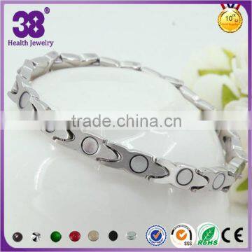 Top selling bracelet with full silver magnetic negative ion bracelet