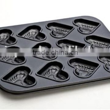 private label nonstick metal heart shape cake pan