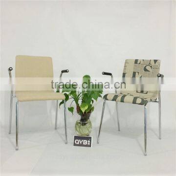 TDC-170-6 QVB JIANDE TONGDA BENTWOOD FABRIC SEAT Stackable METAL CHROME PLATED ARMREST OFFICE CHAIR
