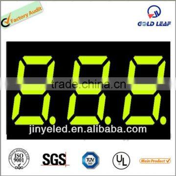 3 Digit 7 segment LED Display in Yellow green