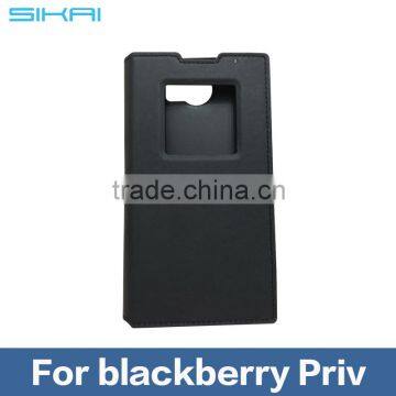WHOLESALE Full Protective Flip Cover with View WindowGenuine Nappa Leather Phone Case for Blackberry Priv Skin