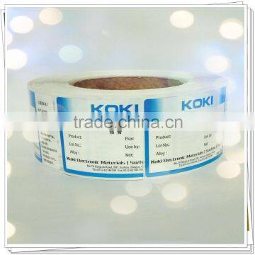 synthetic paper adhesive label for daily chemical industrial