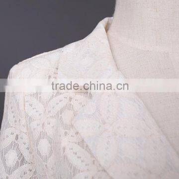 L020 Custom Design Lace Blazer Womens Long Blazer Jacket Wholesale photo-3