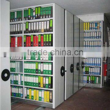 Metallic mobile file cabinet racking system