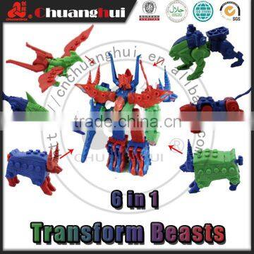 6 In 1 Building Blocks Transform Beasts Small Toy (Can add Candy)