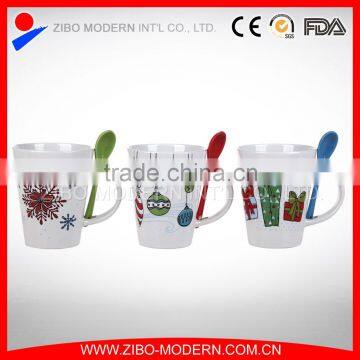 wholesale Coffee Mug with Spoon, Ceramic Mug with Spoon in Handle