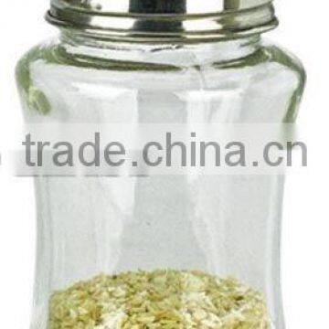 SINOGLASS 1 pc round glass cheese jar with S/S lid