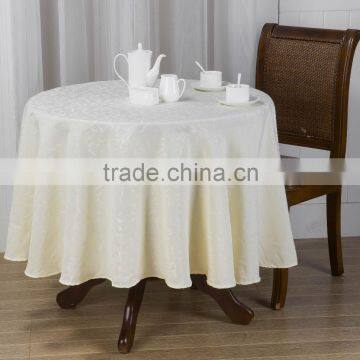 Cheap Jacquard Damask Polyester Table cloth leaf design